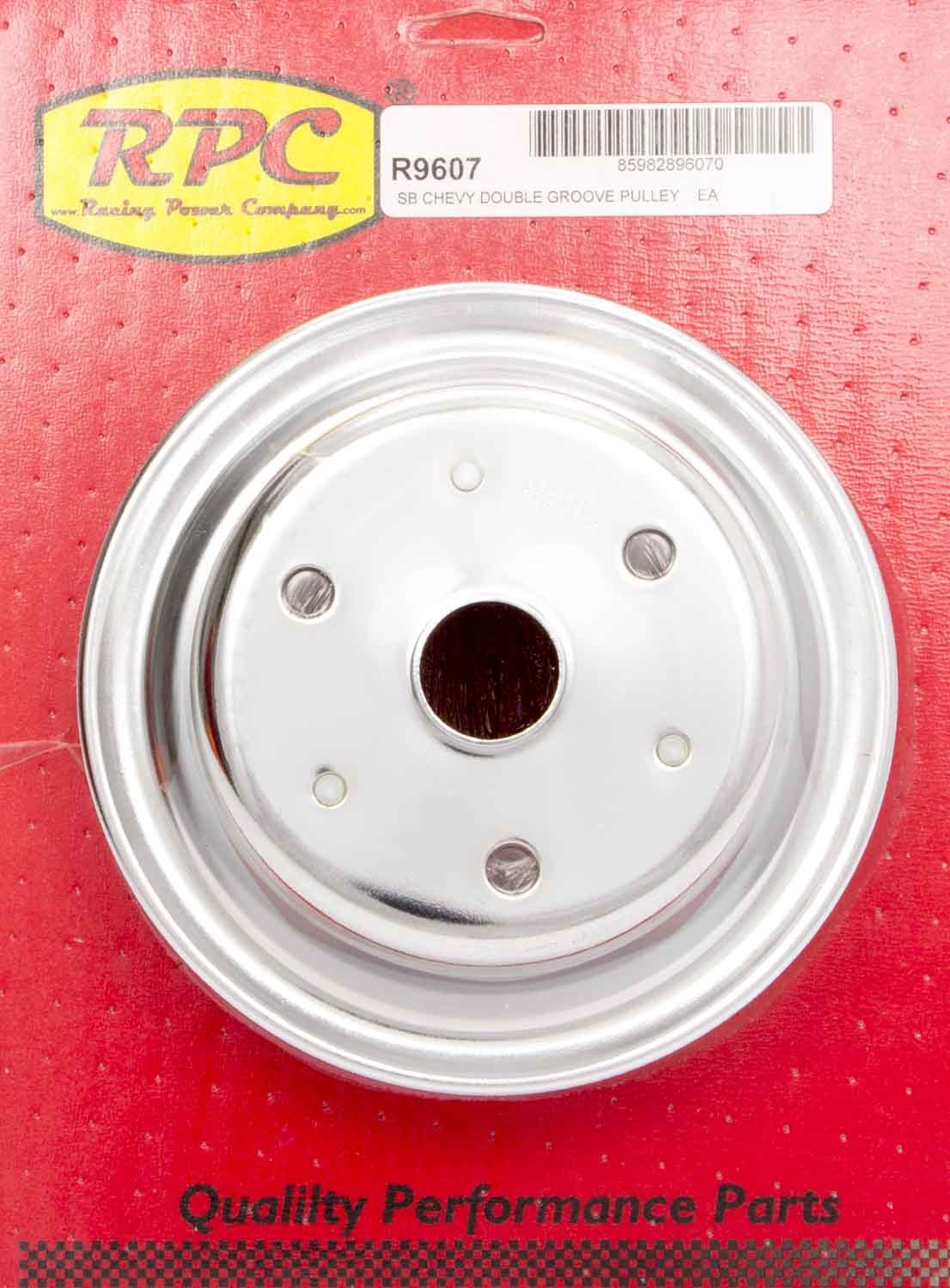 Chrome Steel Crankshaft Pulley 2Groove Long WP Crankshaft Pulleys Racing Power Company