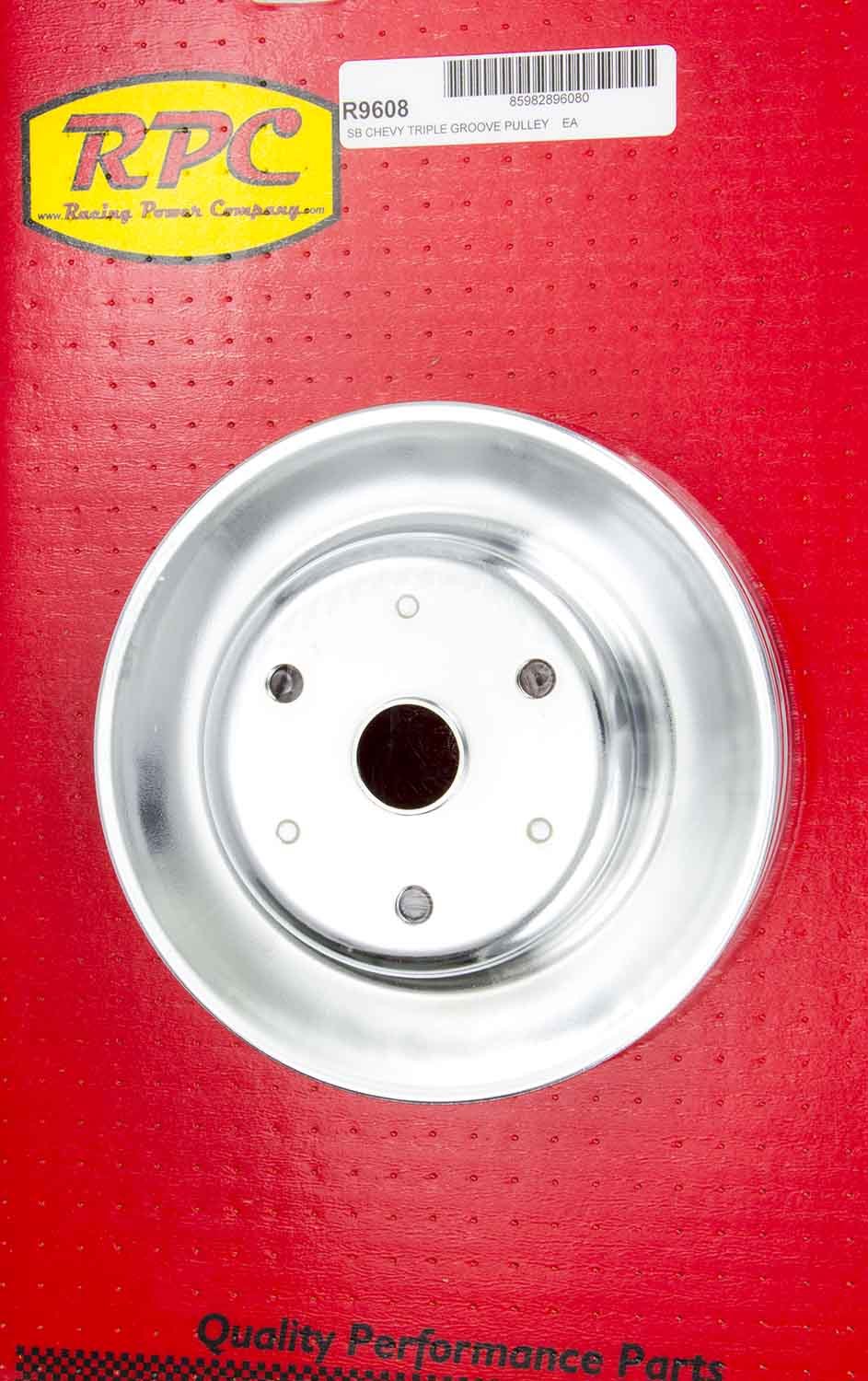 Chrome Steel Crankshaft Pulley 3Groove Long WP Crankshaft Pulleys Racing Power Company