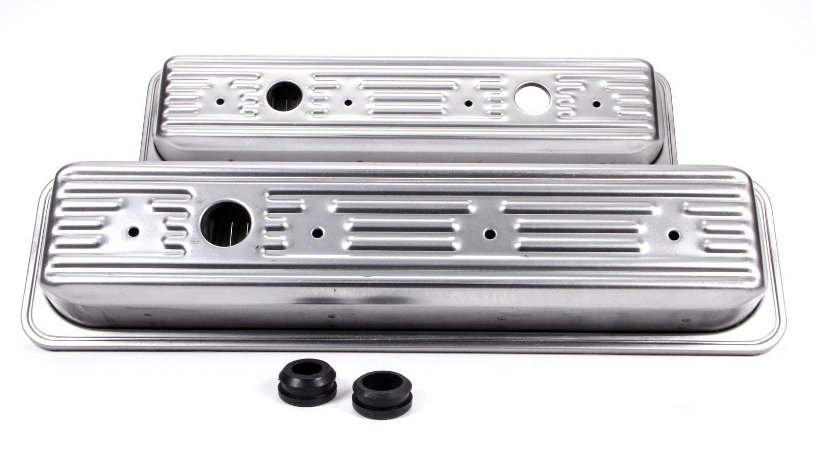 87- SBC Steel Short Center Bolt V/C Unplated Valve Covers Racing Power Company