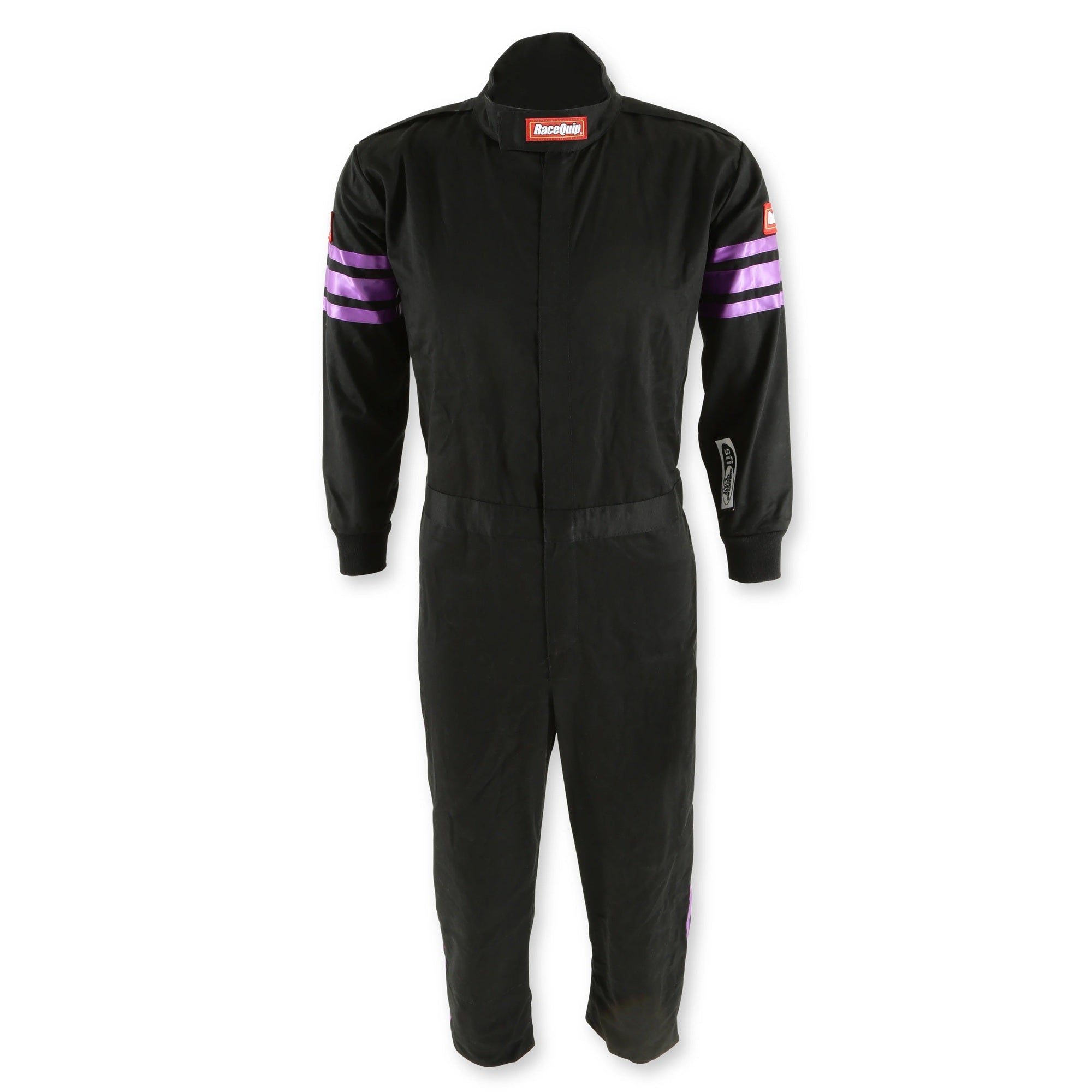 Black Suit Single Layer Kids Large Purple Trim Driving Suits Racequip