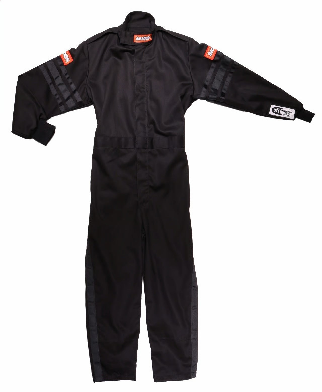 Black Suit Single Layer Kids Small Black Trim Driving Suits Racequip