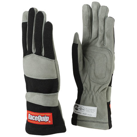 Gloves Single Layer Medium Black SFI Driving Gloves Racequip