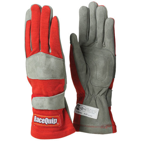 Gloves Single Layer Medium Red SFI Driving Gloves Racequip