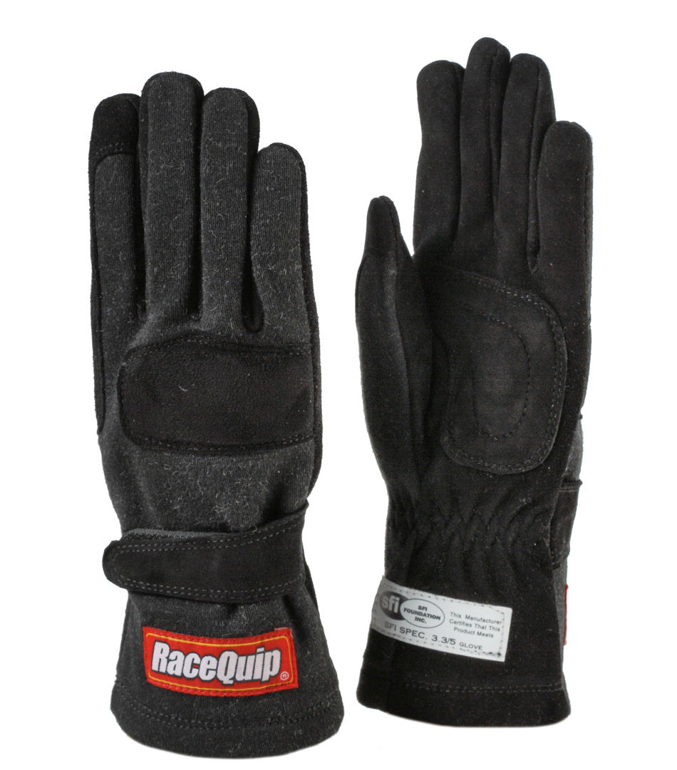 Glove Double Layer Child Large Black SFI-5 Youth Driving Gloves Racequip