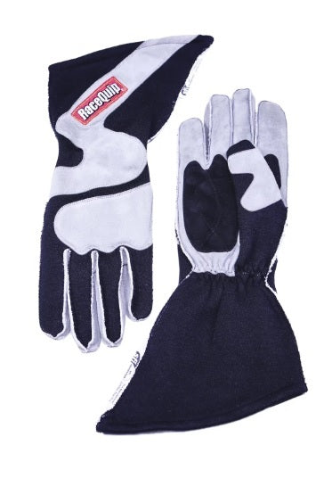 Gloves Outseam Black/ Gray Large SFI-5 Driving Gloves Racequip