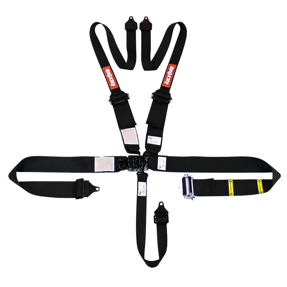 5pt Harness HNR Ratchet L&L Black Seat Belts and Harnesses Racequip