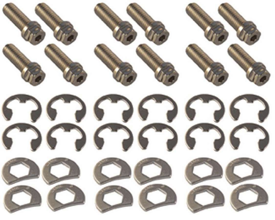 Header Bolt Kit - 6pt. 3/8-16 x 1in (12) Exhaust Manifold/Header Fastener Kits Stage 8
