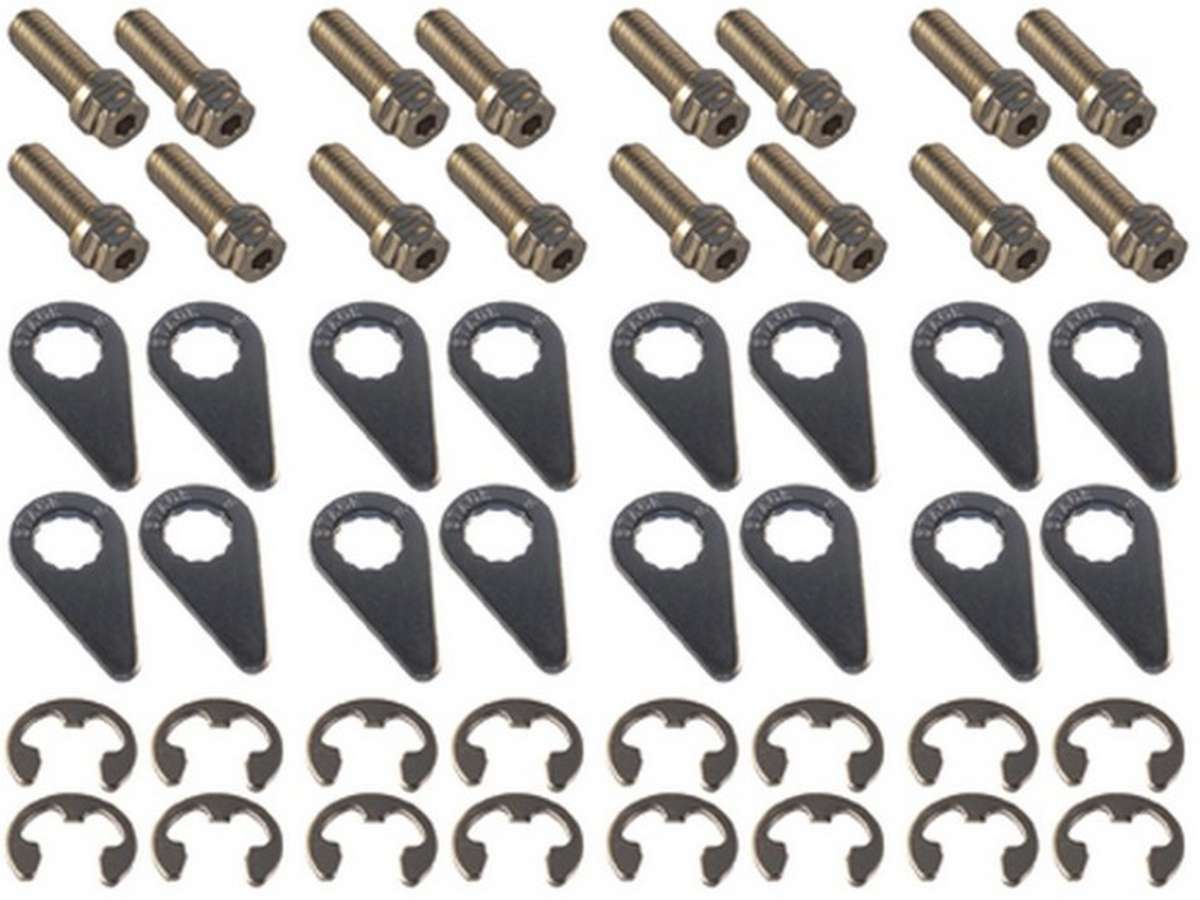 Header Bolt Kit - 6pt. 3/8-16 x 1in (16) Exhaust Manifold/Header Fastener Kits Stage 8