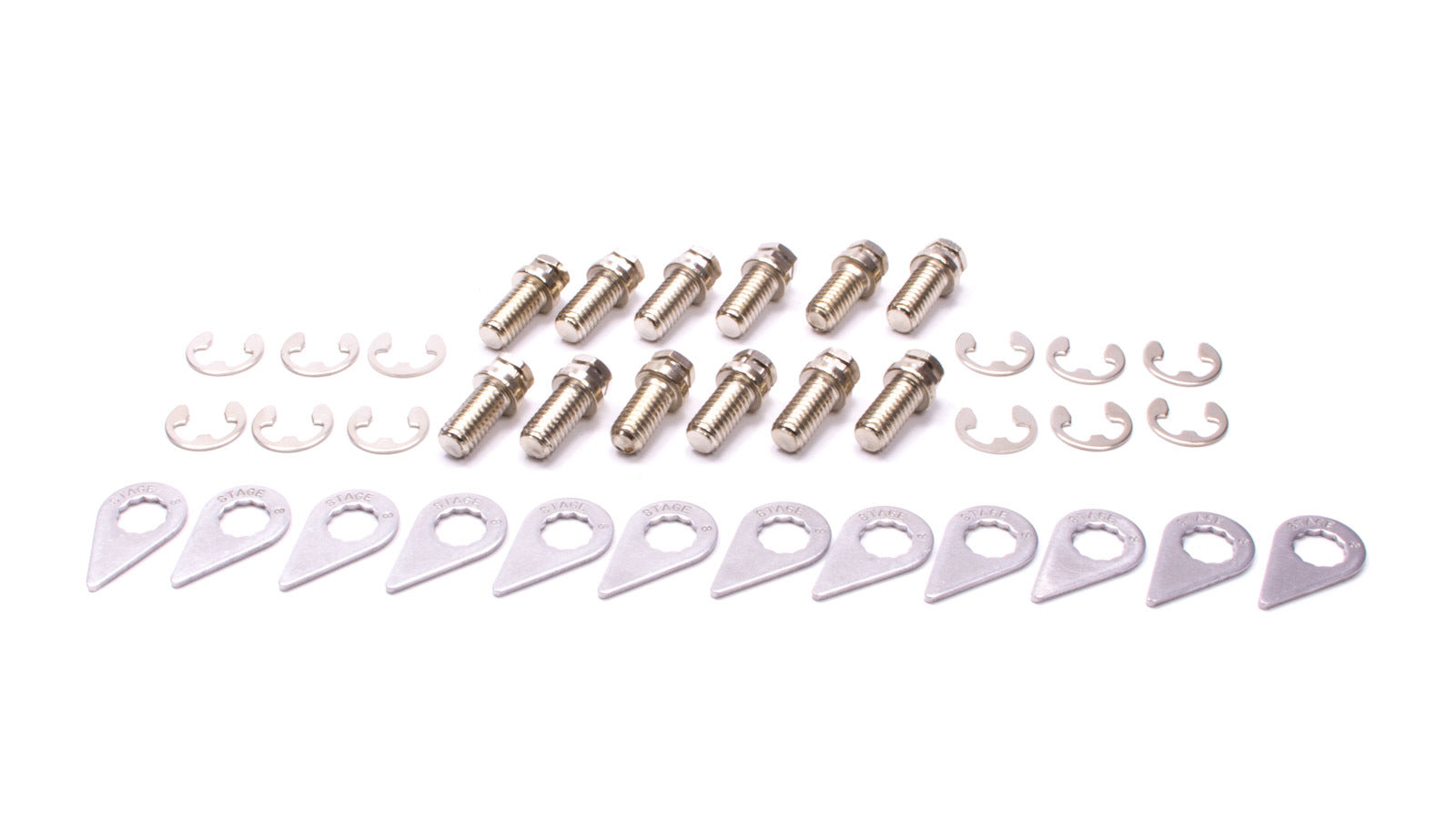Header Bolt Kit - 6pt. 3/8-16 x 3/4 (12) Exhaust Manifold/Header Fastener Kits Stage 8
