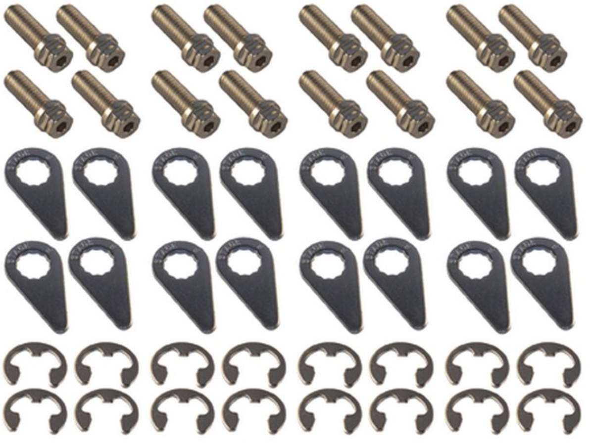 S/S Header Bolt Kit - 6pt. 3/8-16 x 1in (16) Exhaust Manifold/Header Fastener Kits Stage 8