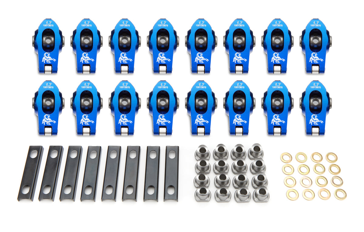 GM LS Roller R/A's - 1.7 Ratio 8mm Ped Mnt Rocker Arms and Components Scorpion Performance