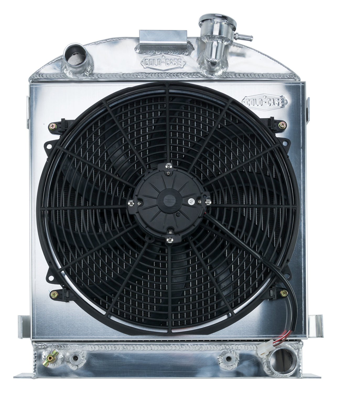 1932 Lowboy Chevy Engine Aluminum Performance Radiator And 16 Inch Fan Kit Cold Case Radiators Radiator Kit COLD-CASE Radiators