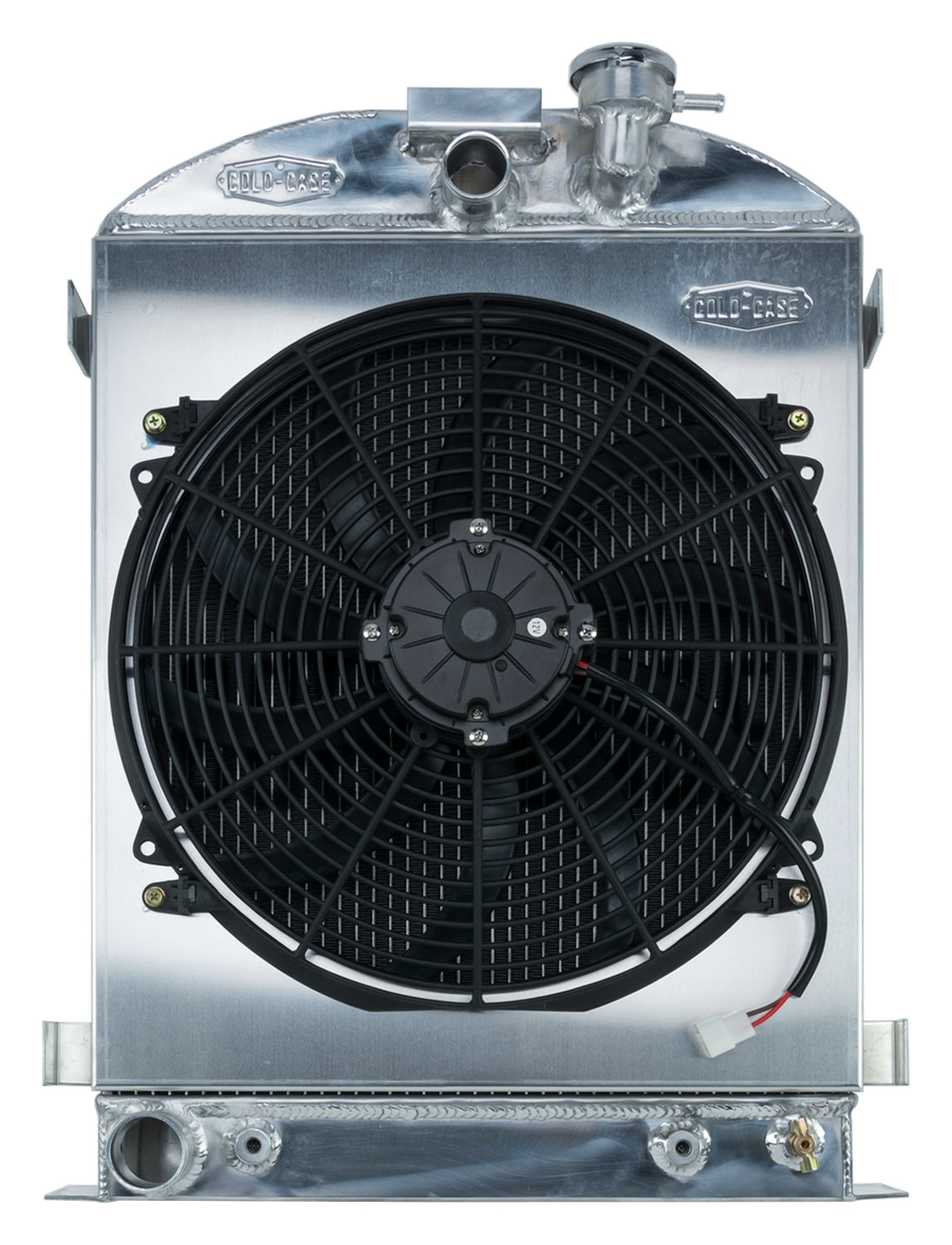 1932 Highboy Ford Engine 25.5 Inch Aluminum Performance Radiator And 16 Inch Fan Kit Cold Case Radiators Radiator Kit COLD-CASE Radiators