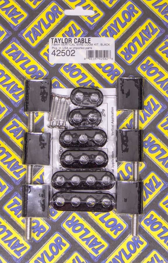 V8 Vertical Wire Loom Kit Black 7-8mm Wire Looms Taylor Cable