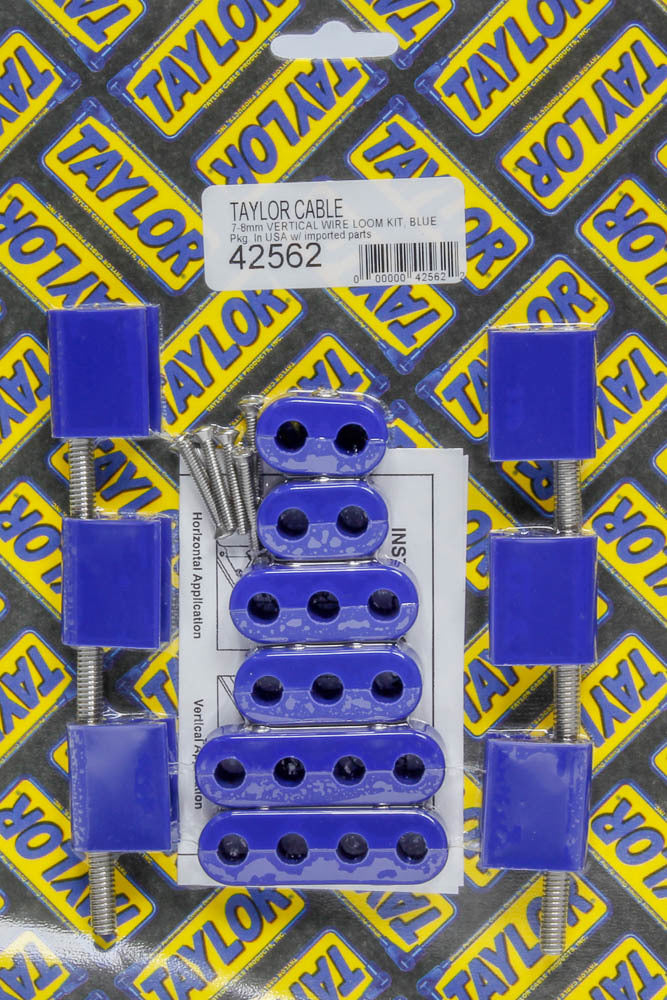 7-8mm Vertical Wire Loom Kit Blue Wire Looms Taylor Cable