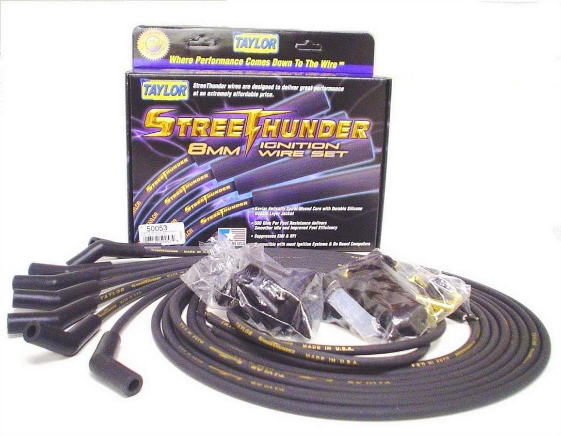 Univ Streethunder Plug Wire Set 135 Deg Black Spark Plug Wires Taylor Cable