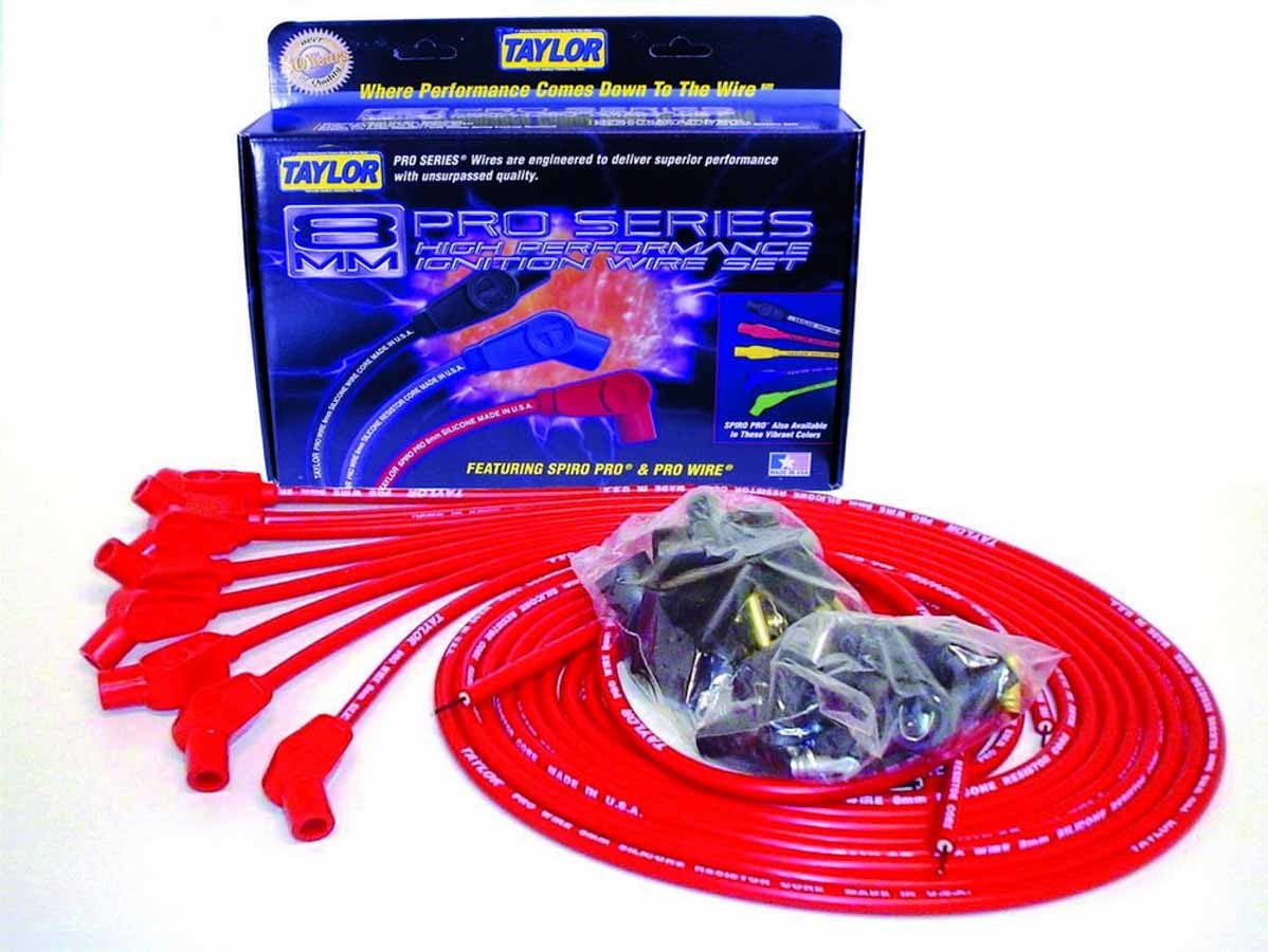 8mm Red Pro Wire 135 Deg Spark Plug Wires Taylor Cable