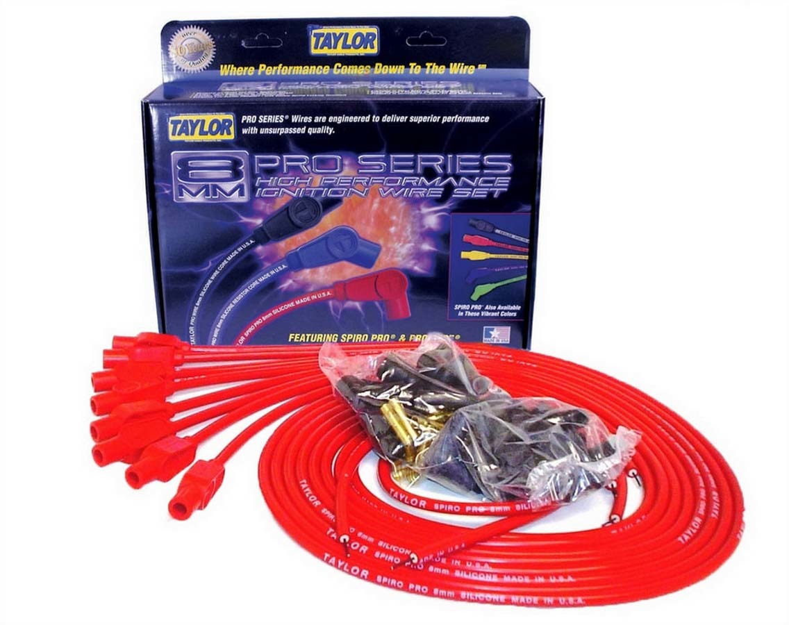 8mm Red Spiro-Pro Wires Spark Plug Wires Taylor Cable