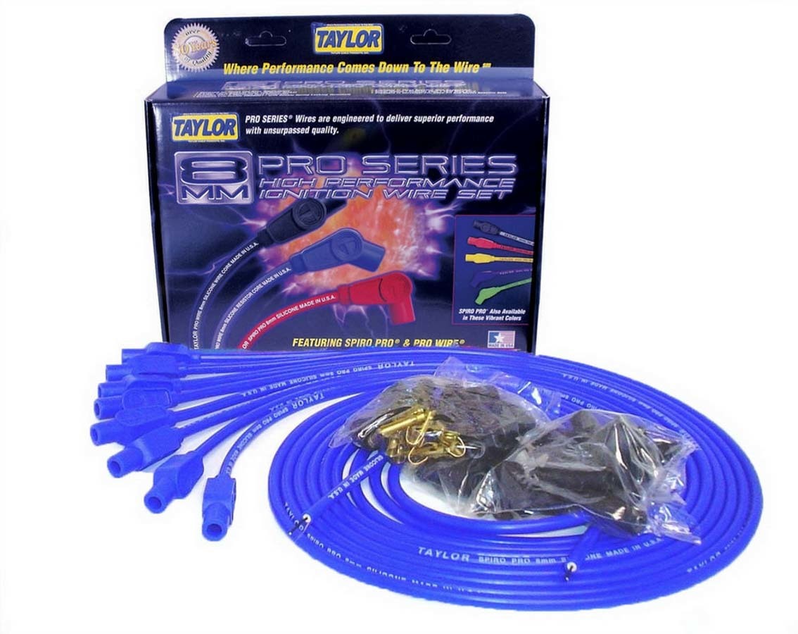 8mm Blue Spiro-Pro Wires Spark Plug Wires Taylor Cable