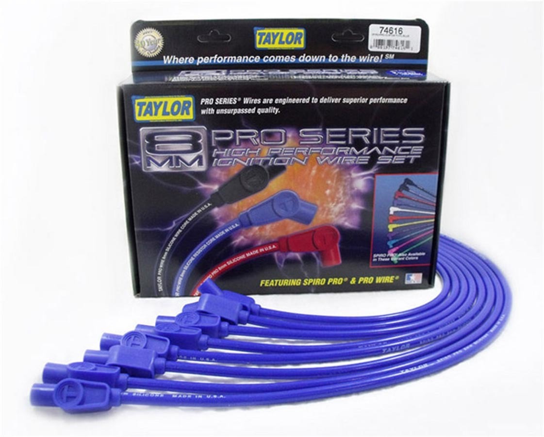 Spark Plug Wire Set 8mm Spiro-Pro Blue Spark Plug Wires Taylor Cable