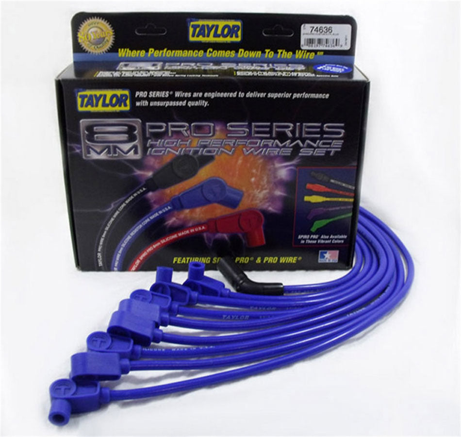 Custom Fit 8mm Spiro-Pro Wires Blue Spark Plug Wires Taylor Cable