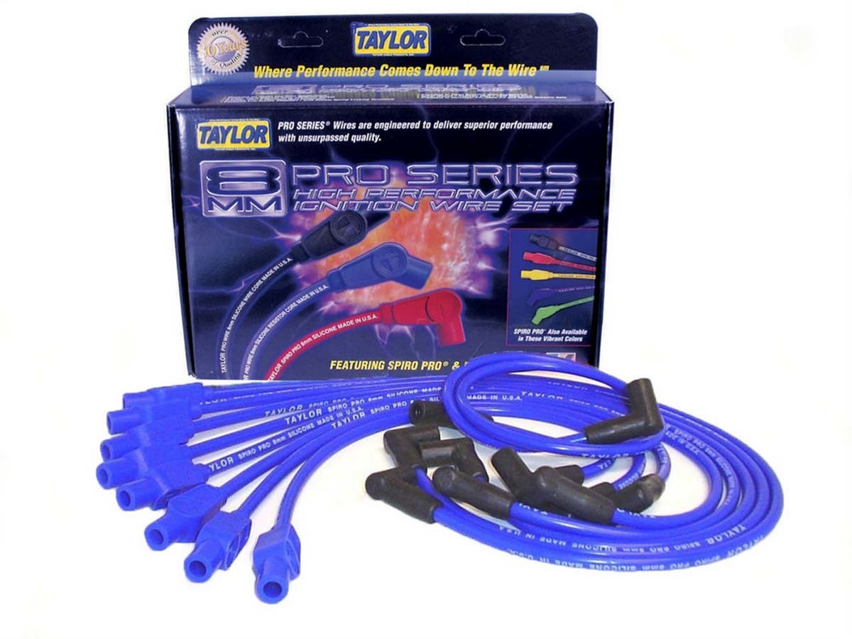 Blue Spiro-Pro 8 Cylindr Plug Wire Set Spark Plug Wires Taylor Cable