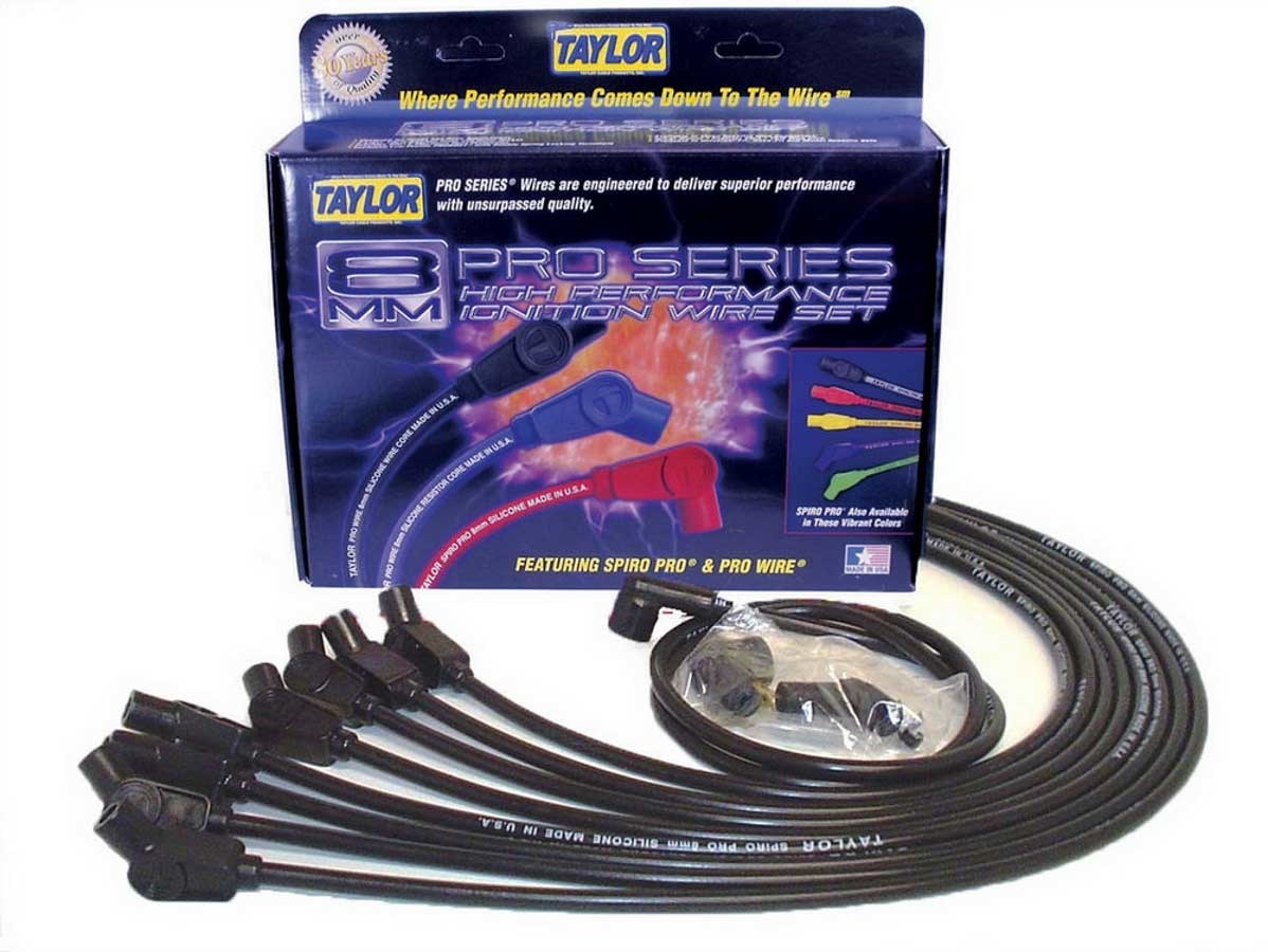 Spark Plug Wire Set 8mm Spiro Black Spark Plug Wires Taylor Cable