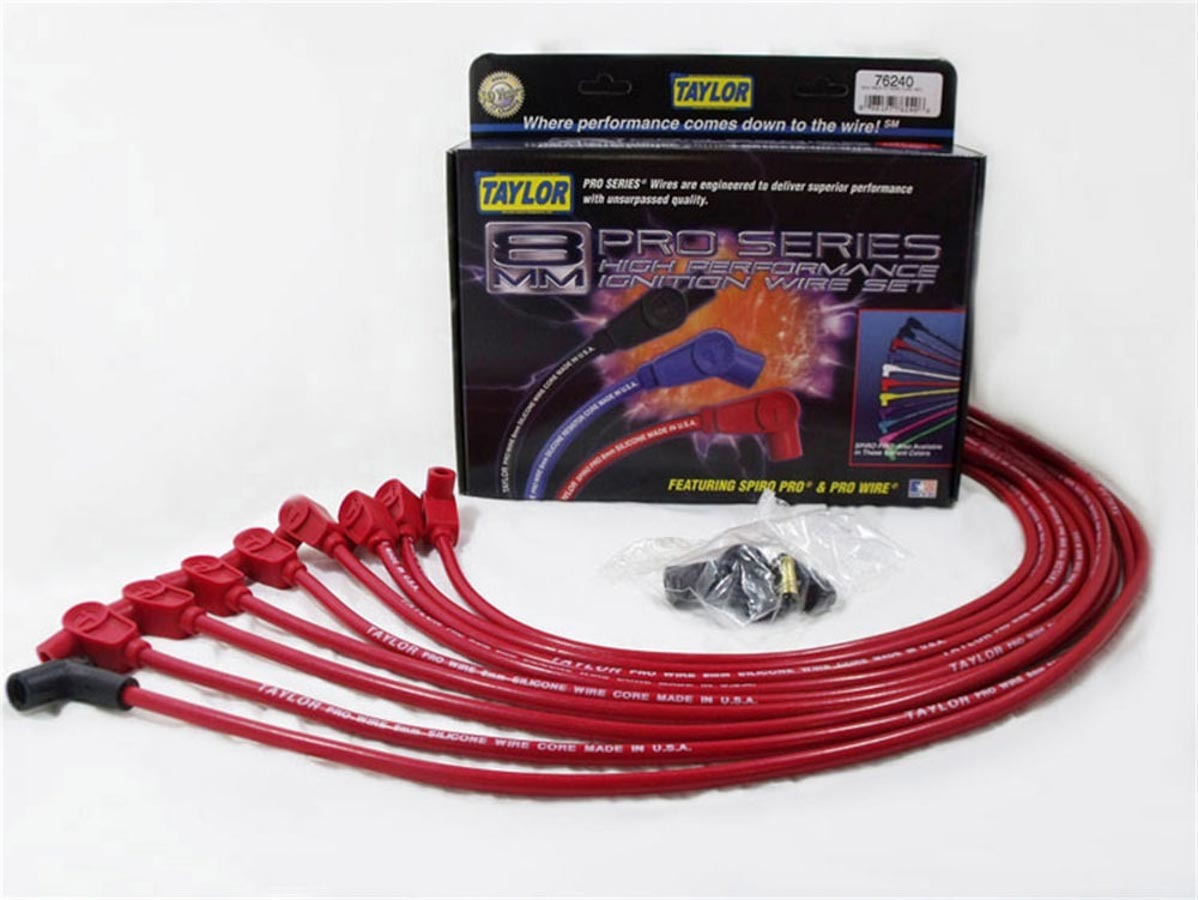 SBC 8MM Pro Race Wires- Red Spark Plug Wires Taylor Cable