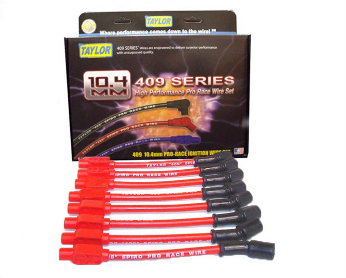 409 Race Fit Spiro-Pro Red Spark Plug Wires Taylor Cable