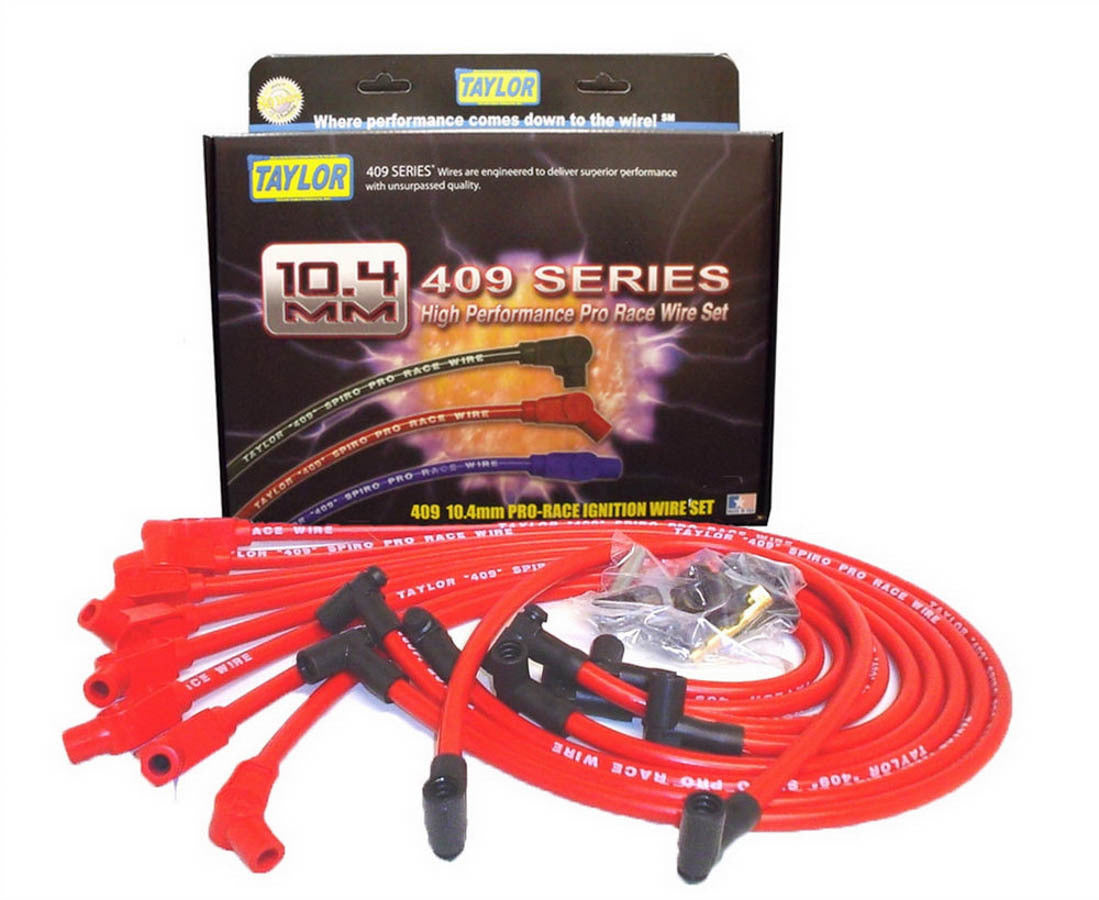 Custom Fit 10.4mm 409 Plug Wires Red Spark Plug Wires Taylor Cable