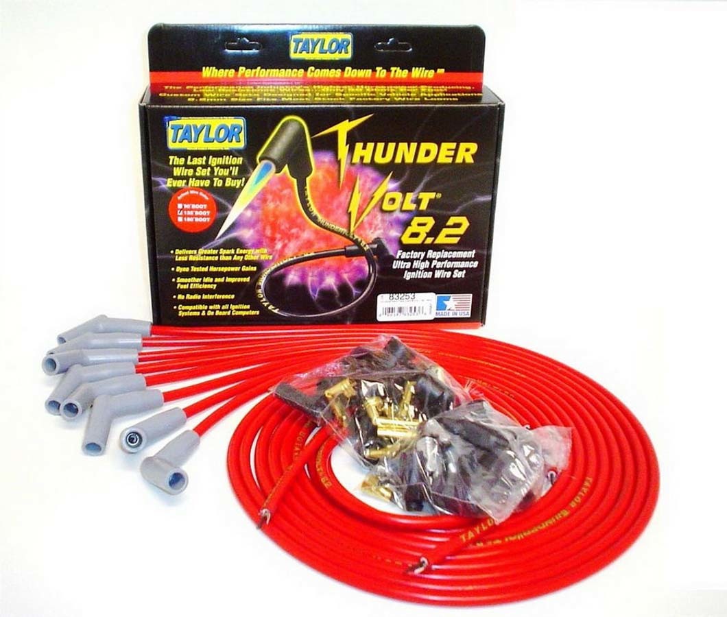 Univ Thundervolt Plug Wire Set 135 deg Red Spark Plug Wires Taylor Cable