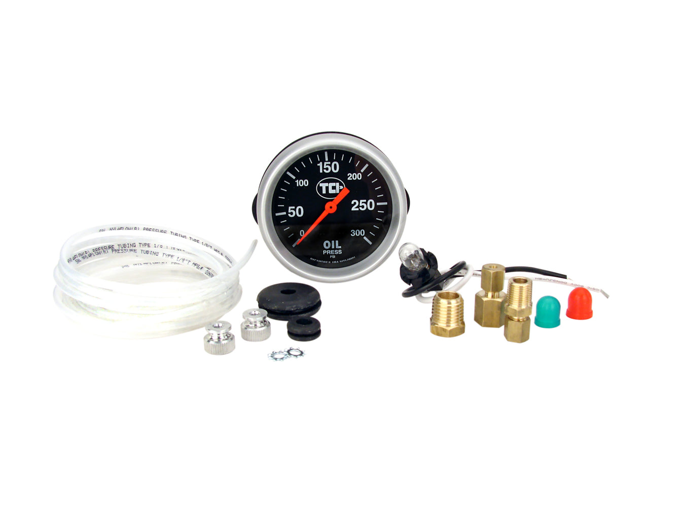 Pressure Gauge 2-5/8 Transmission Black Face Analog Gauges TCI Automotive
