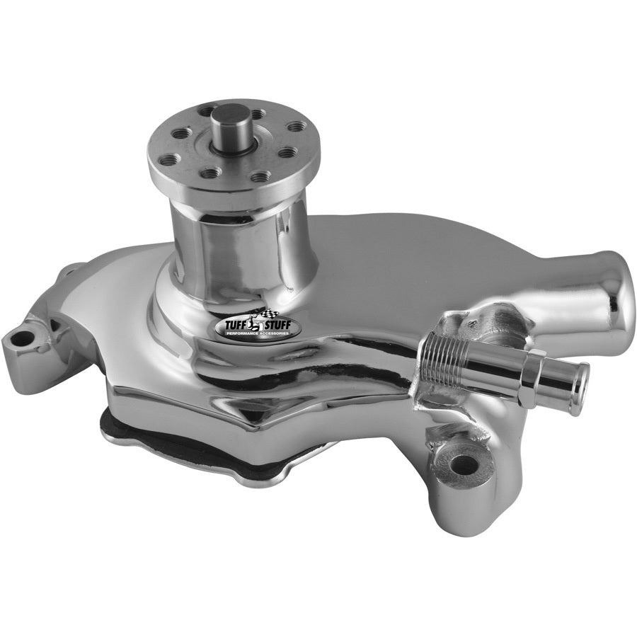 55-71 SBC Water Pump Short Chrome SuperCool Water Pumps - Mechanical Tuff Stuff Performance Accessories