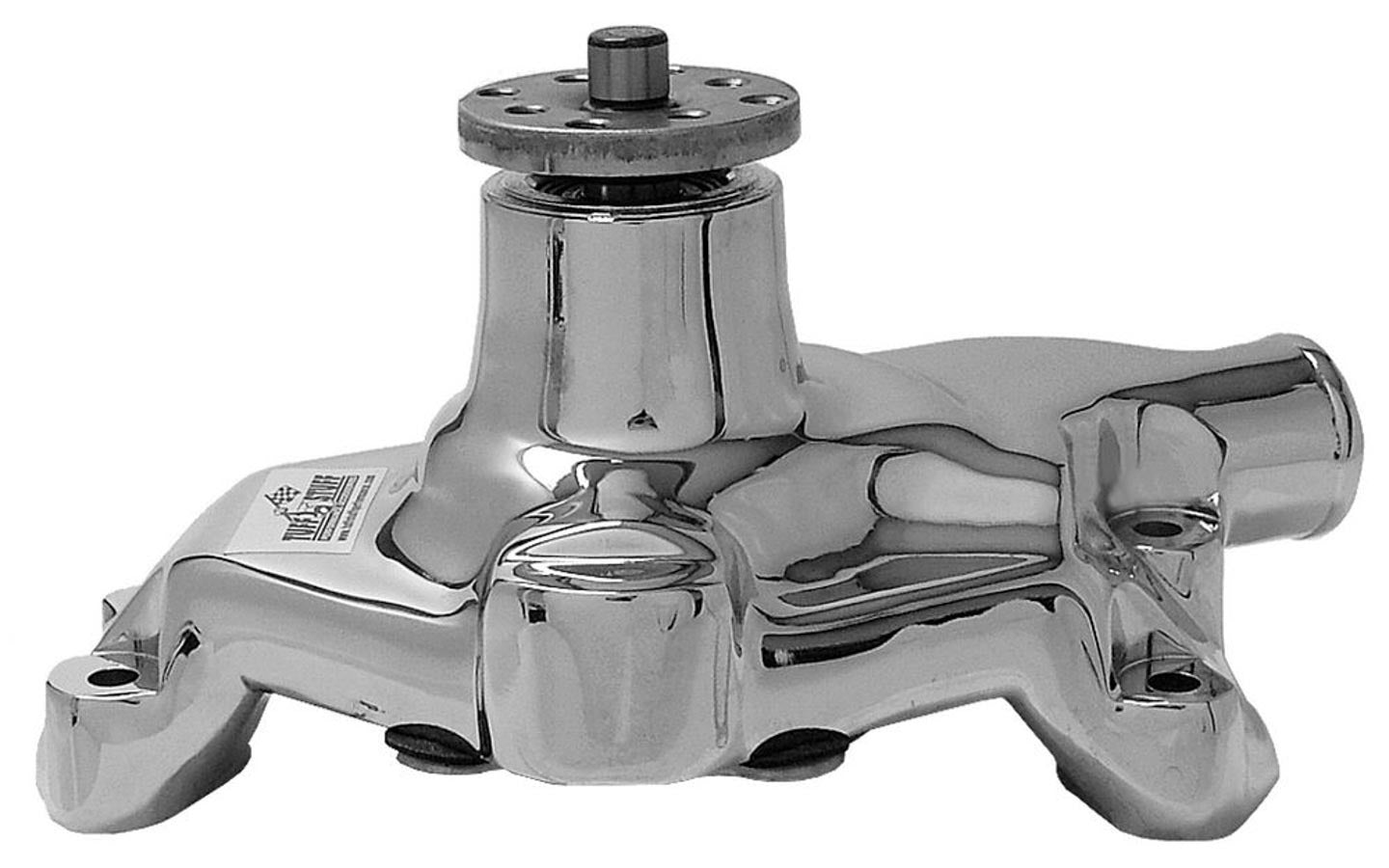SBC Alum. Short Water Pump Chrome 5/8in Shaft Water Pumps - Mechanical Tuff Stuff Performance Accessories