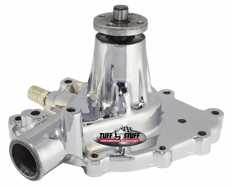 Ford Water Pump Pass Side Inlet Chrome Water Pumps - Mechanical Tuff Stuff Performance Accessories