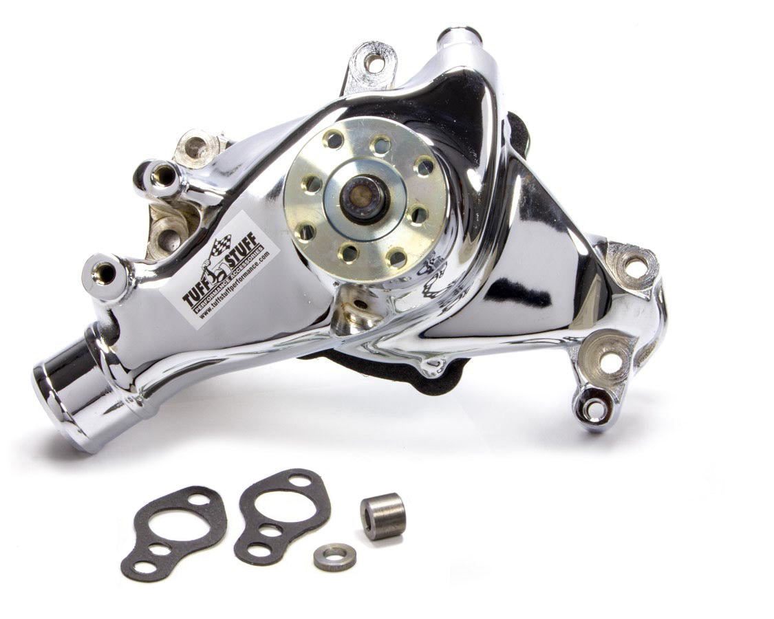 69-96 SBC Water Pump Long Chrome SuperCool Water Pumps - Mechanical Tuff Stuff Performance Accessories