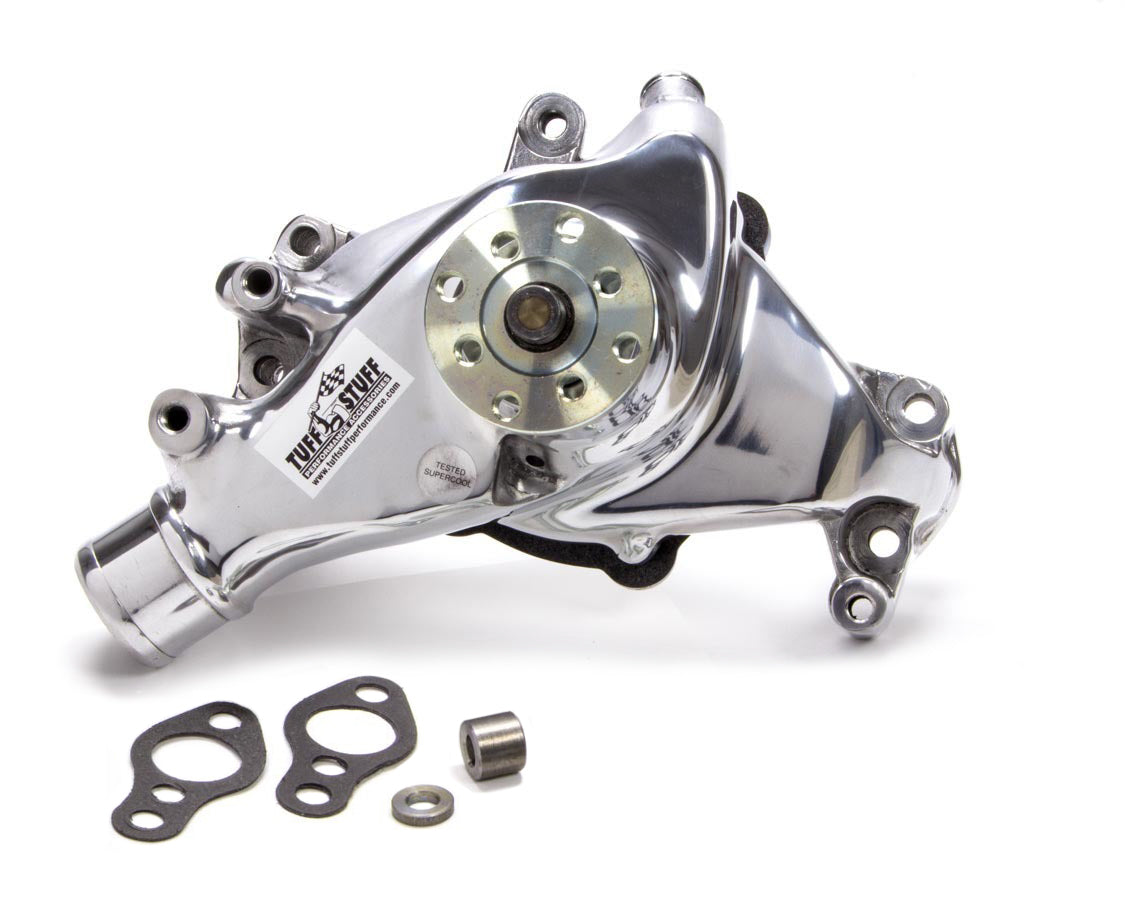 69-96 SBC Water Pump Long Polished SuperCool Water Pumps - Mechanical Tuff Stuff Performance Accessories