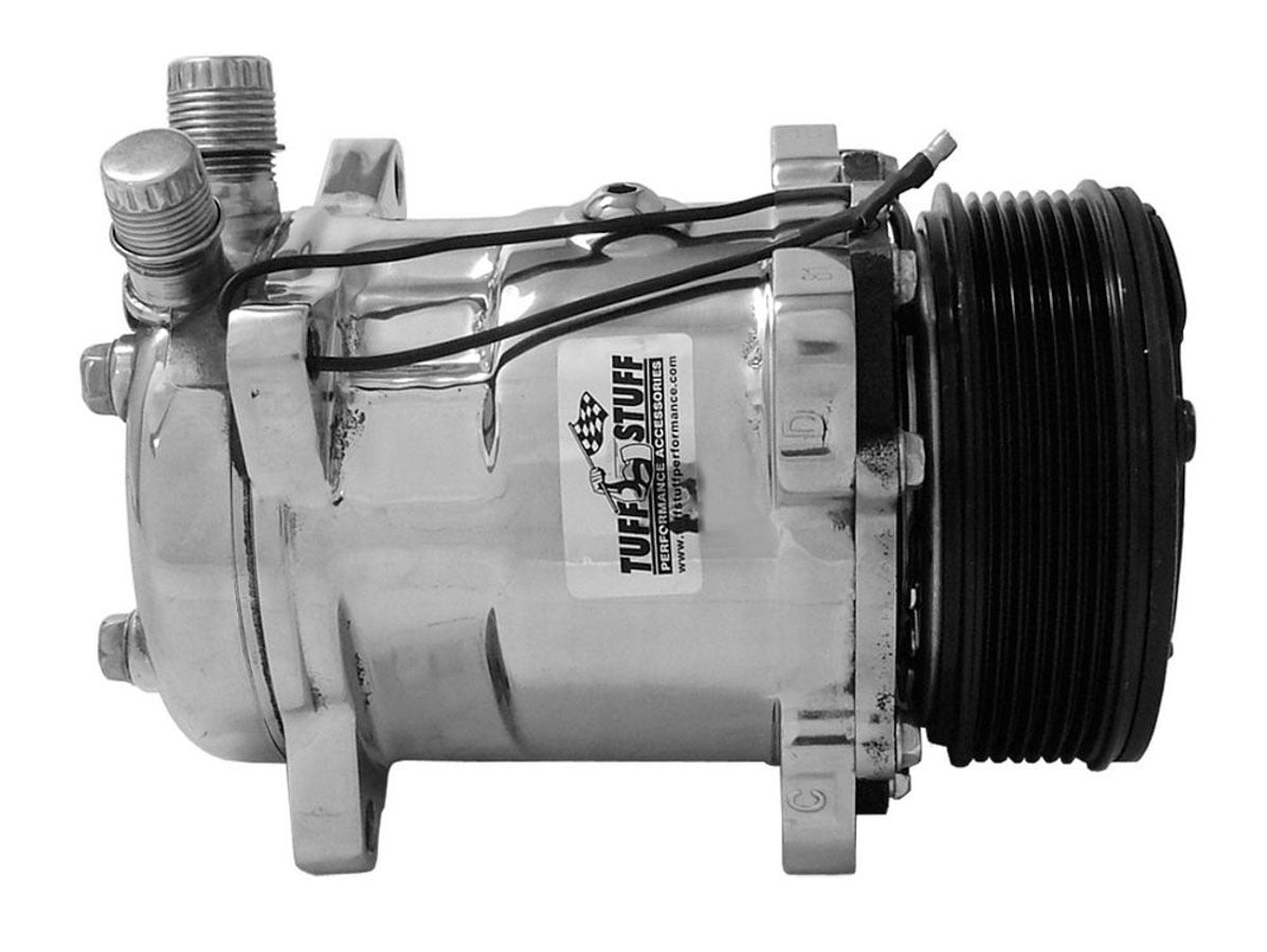 508 Compressor R134A Pol. Serpentine Air Conditioning Compressors and Components Tuff Stuff Performance Accessories
