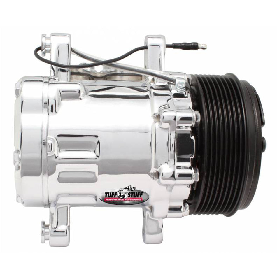 Peanut A/C Compressor R134A Chrome 8 Groove Air Conditioning Compressors and Components Tuff Stuff Performance Accessories