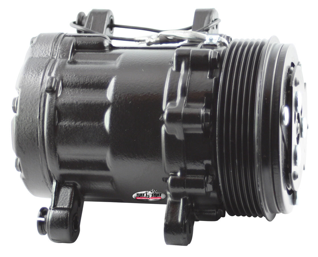 Peanut A/C Compressor 6 Groove Pulley Black Air Conditioning Compressors and Components Tuff Stuff Performance Accessories