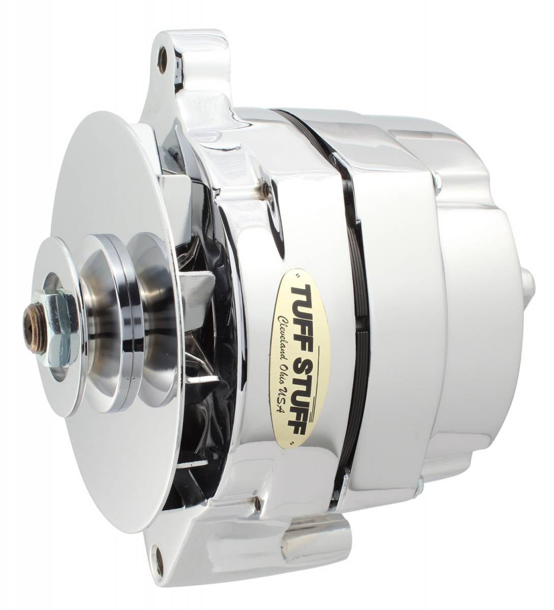 Ford Alt 70 Amp Chrome 1 Wire 1 Groove Pulley Alternators/Generators and Components Tuff Stuff Performance Accessories