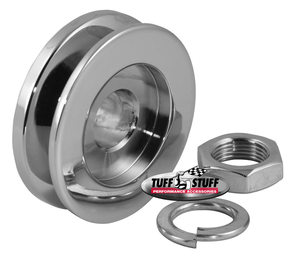 Alternator Chrome Single V-Pulley Alternator Pulleys Tuff Stuff Performance Accessories