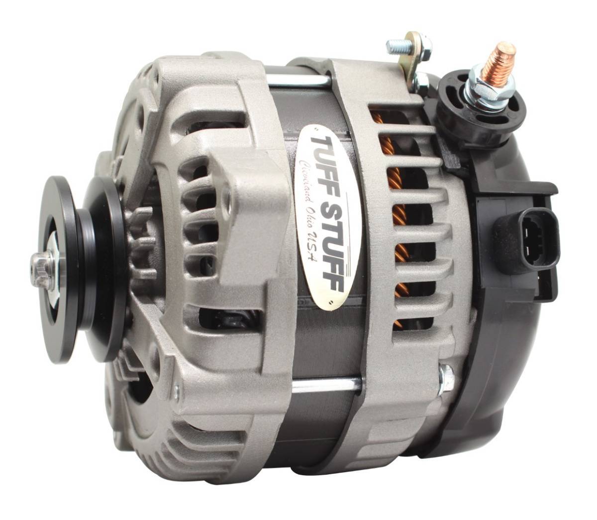 225 MAX AMP Alternator 1-Groove 1-Wire Cast Alternators/Generators and Components Tuff Stuff Performance Accessories
