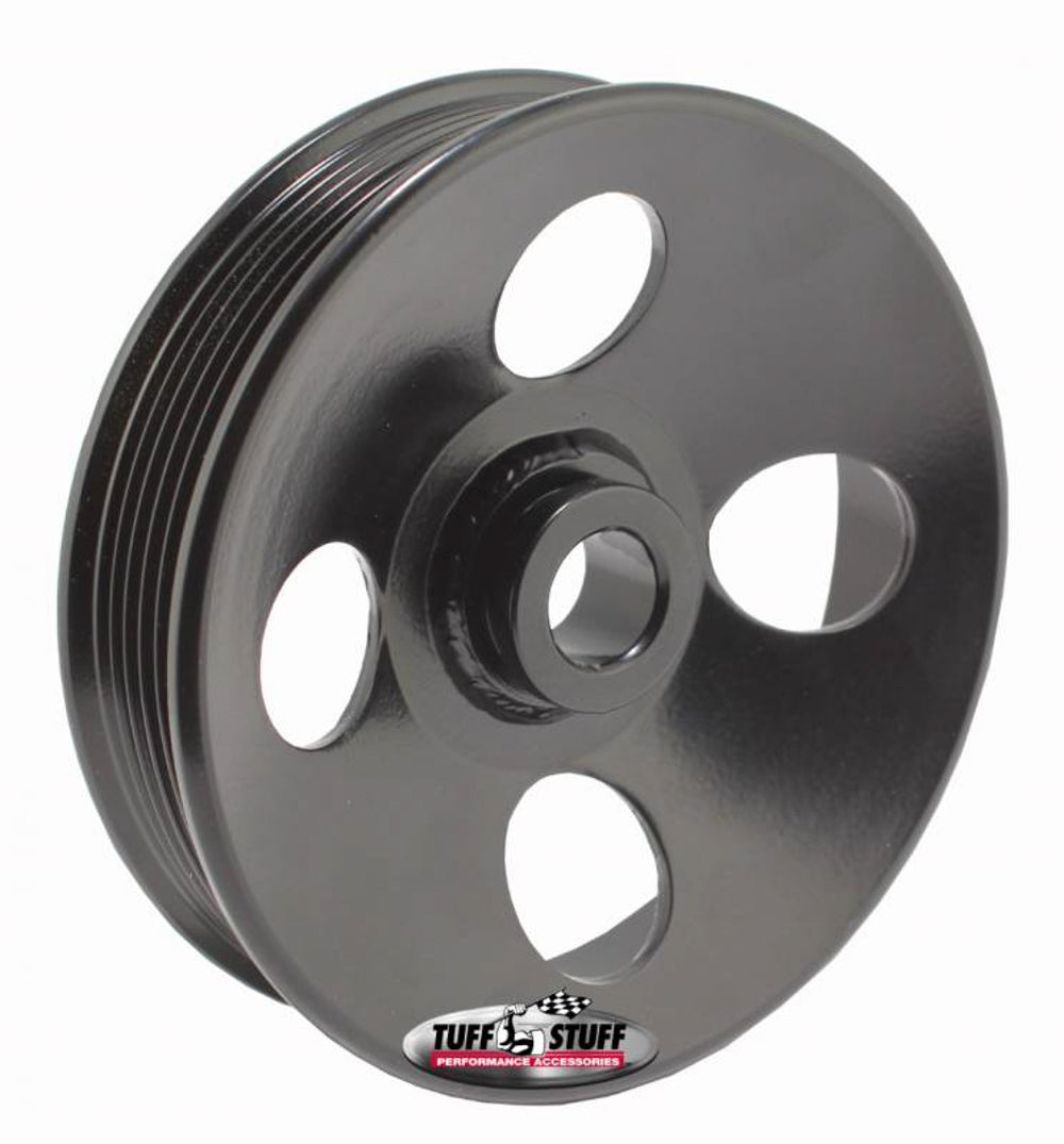 Type II Power Steering Pulley 6 Groove Black Power Steering Pulleys Tuff Stuff Performance Accessories