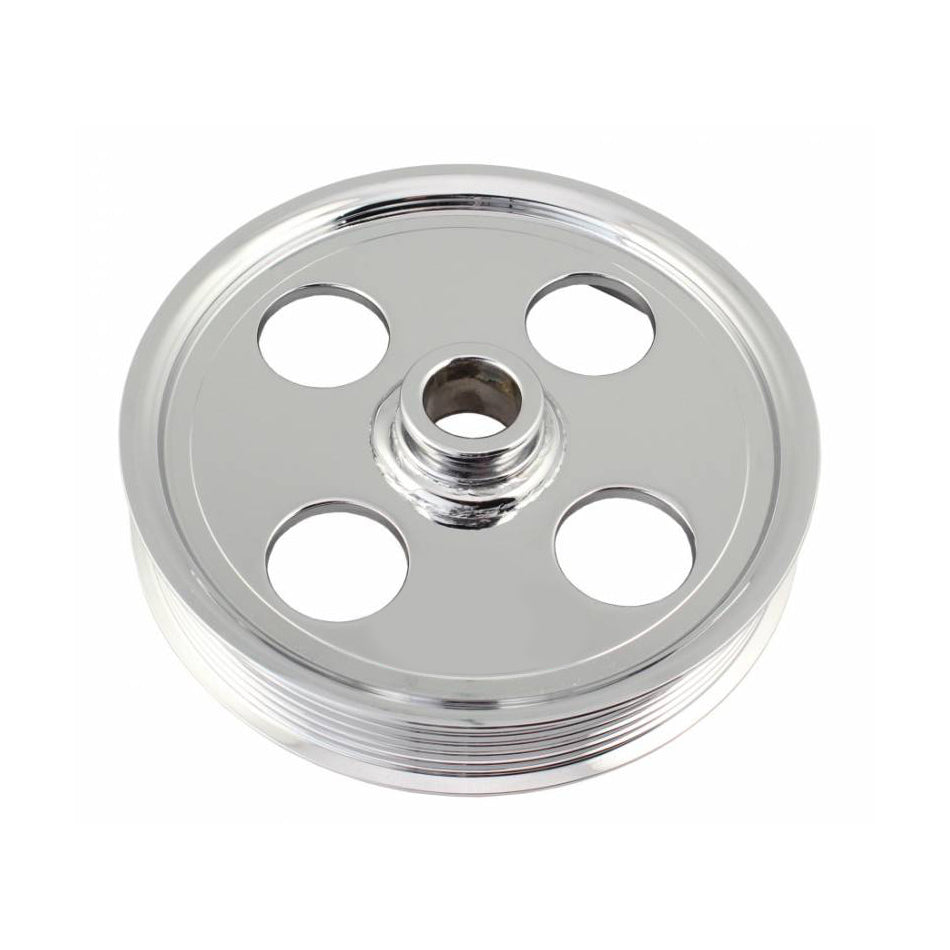 Type II Power Steering Pulley 6 Groove Chrome Power Steering Pulleys Tuff Stuff Performance Accessories