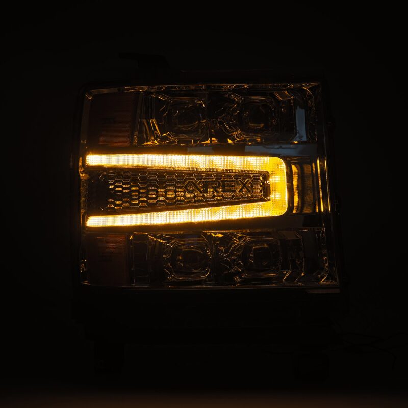 AlphaRex 16-18 Chevy 1500HD NOVA-Series LED Proj Headlights Chrm w/Actv Lgt/SeqSig & DRL(Req 810023) Headlights AlphaRex