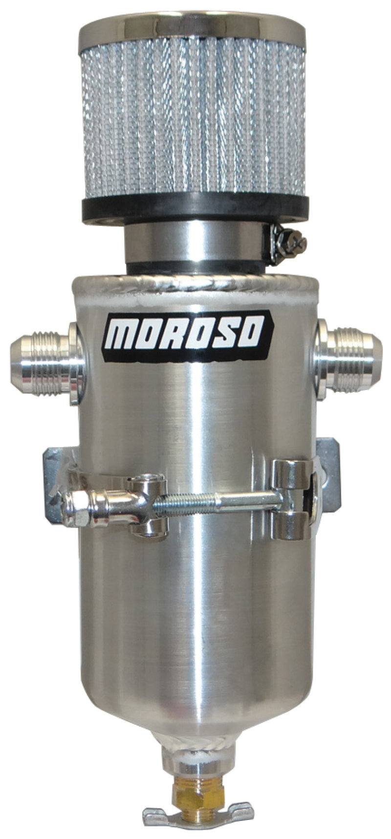 Moroso Breather Tank/Catch Can - Two -10An Male Fittings - Aluminum Oil Catch Cans Moroso