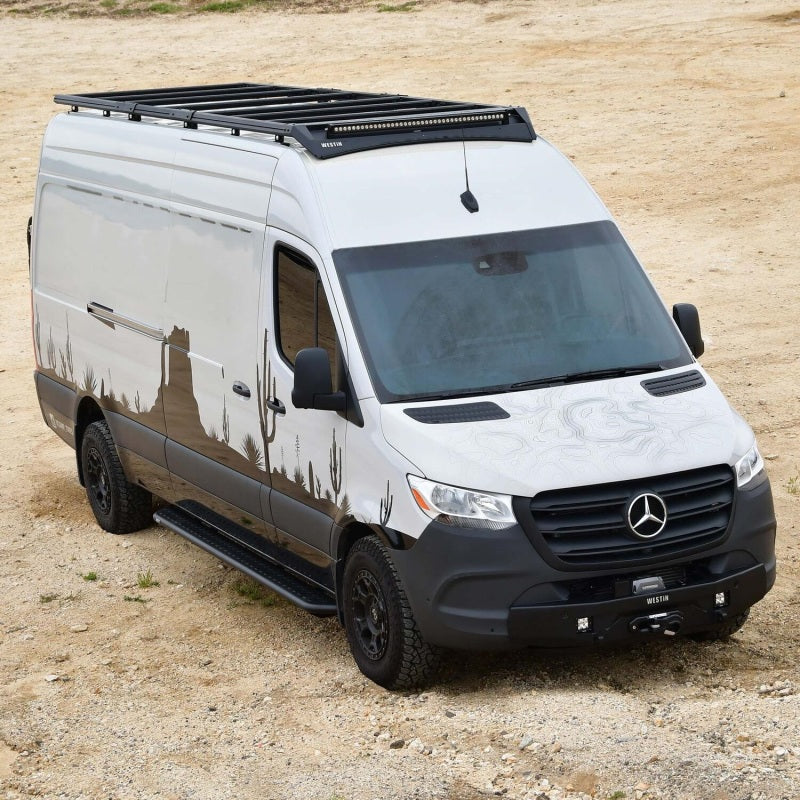 Westin 19-23 Mercedes-Benz Sprinter 144in WB/High Roof Mesa Roof Rack - Textured Black Roof Rack Westin