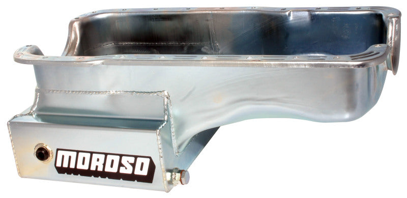 Moroso Ford 289-302 (w/Front Sump) Kicked Out Road Race Baffled 9qt 8in Steel Oil Pan Oil Pans Moroso