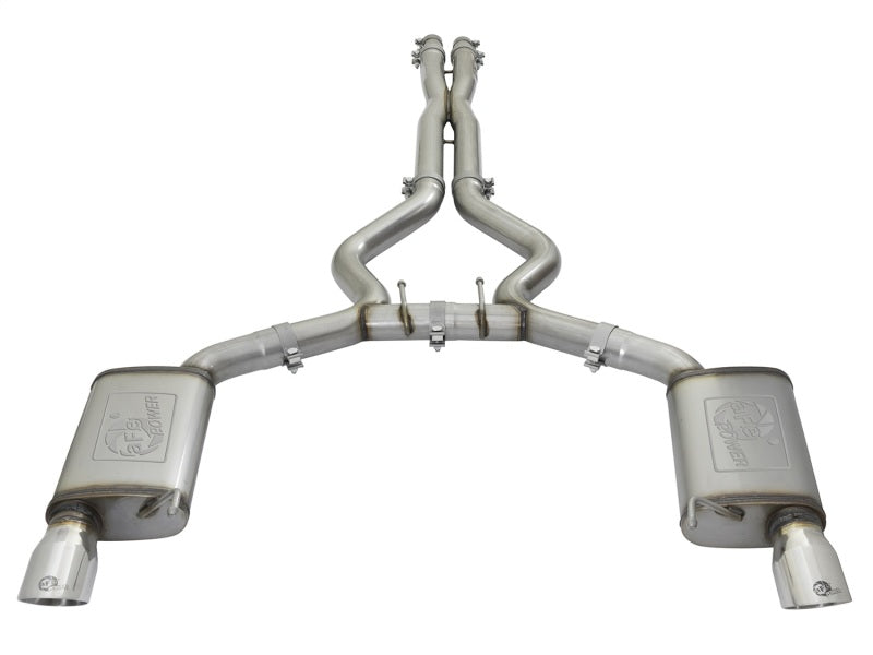 aFe MACHForce XP 3in 304 SS Cat-Back Exhausts w/ Polished Tips 15-17 Ford Mustang GT V8-5.0L/V6-3.7L Catback aFe